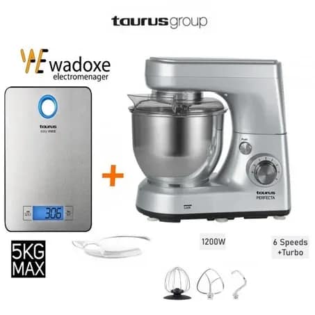Pétrin électrique PERFECTA 1200 W + balance de cuisine numérique - TAURUS