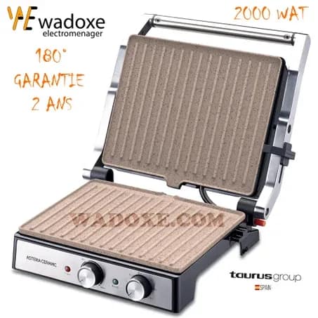 Panini 2 en 1 céramique, ouverture 180°, minuteur et préchauffage - TAURUS
