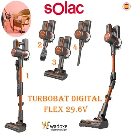 مكنسه كهربائيه أنيقة 4في1 بدون سلك بطاقة قوية 29.6 فولت ليثيوم - SOLAC