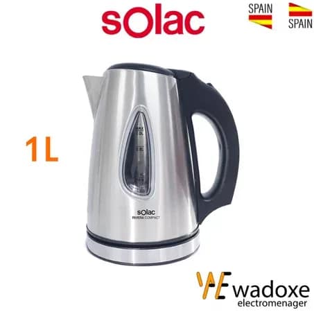 غلاية مياه كهربائية إنوكس، راقية وانيقة 1 لتر - SOLAC