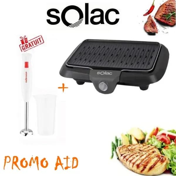 Grill électrique économique - grillades plus simples et plus sûres + cadeau - SOLAC