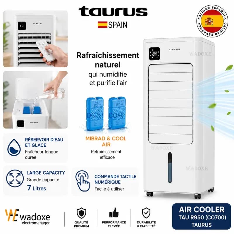Rafraîchisseur d'air évaporatif R950 avec télécommande - TAURUS