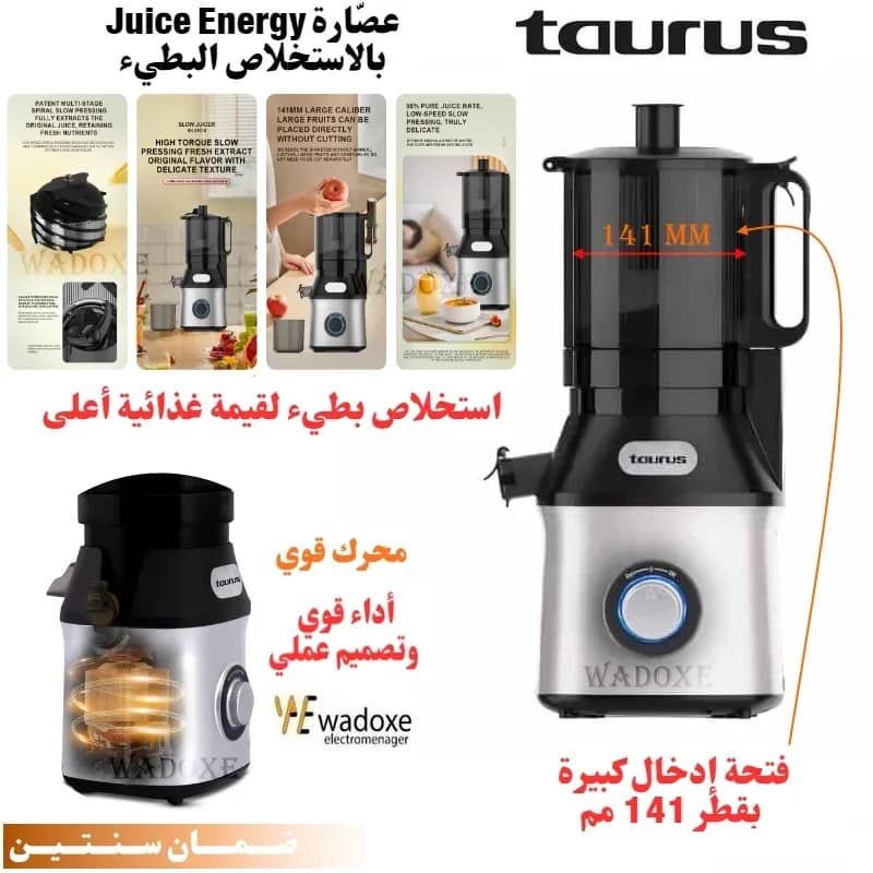 Extracteur de jus Juice Energy à pression lente - TAURUS