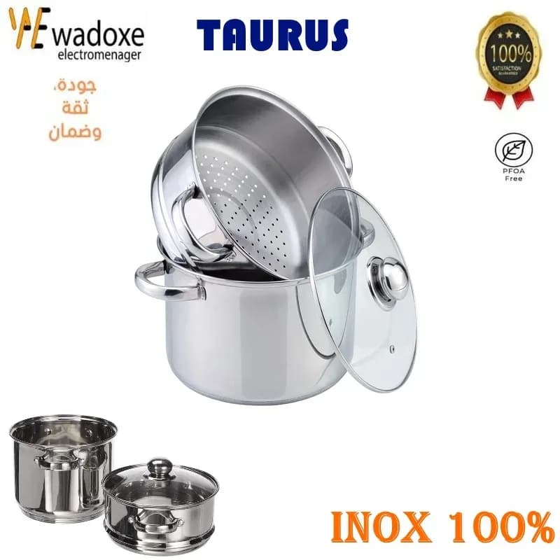 Couscoussier 6L en inox pour couscous et cuisson vapeur - TAURUS