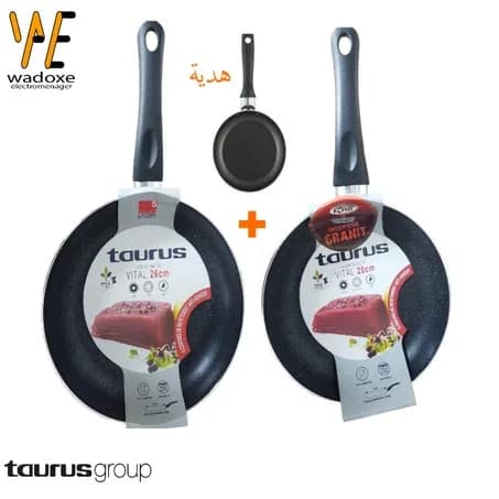 Pack : poêles anti-adhésives granit 20 et 26 cm + cadeau - TAURUS
