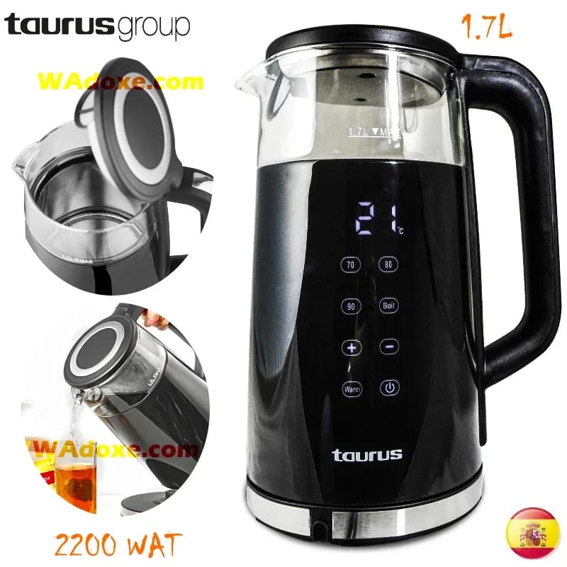 Bouilloire verre intérieur et double paroi inox - TAURUS