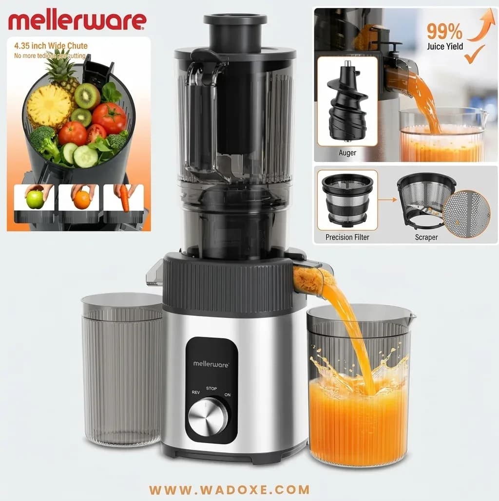 عصّارة Mellerware MSJ-902 بالاستخلاص البطيء