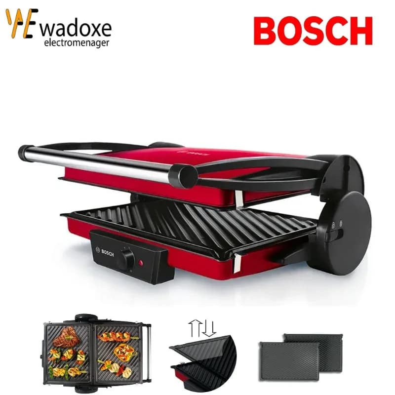 Panini 2 en 1 revêtement Teflonic, ouverture à 180° pour griller et toaster - BOSCH