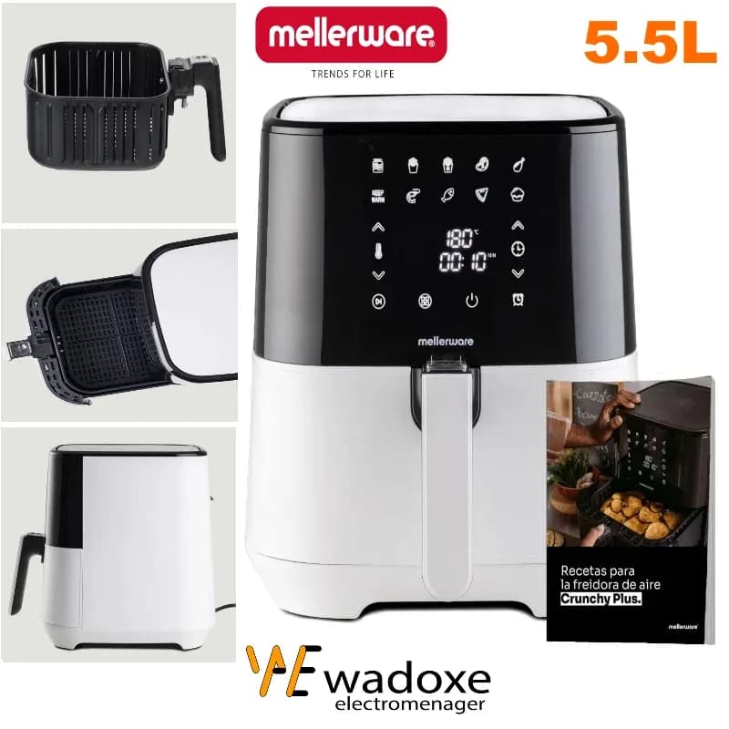 Friteuse à air sans huile 5,5L avec 10 programmes - MELLERWARE