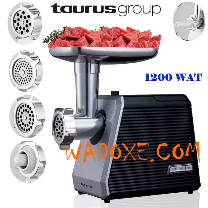 Hachoir à viande électrique professionnel 1200 W, 3 fonctions - TAURUS