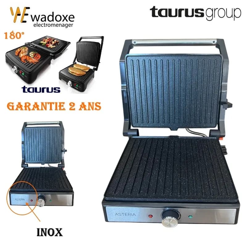 Panini 2 en 1 céramique, ouverture à 180° pour griller et toaster - TAURUS