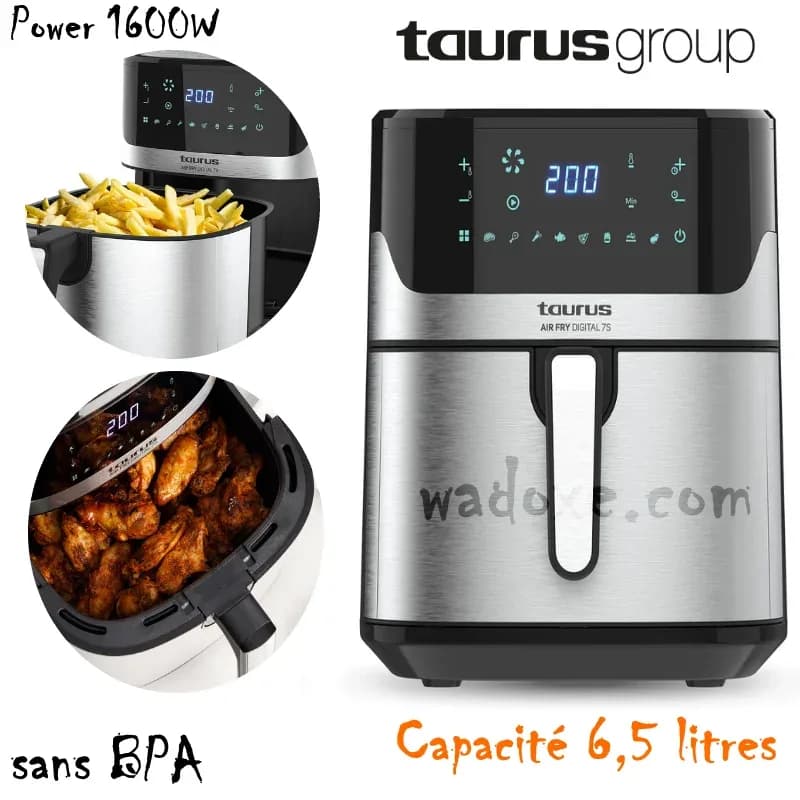 Friteuse à air XXXL sans huile 6,5 L, 8 programmes - garantie 2 ans - TAURUS