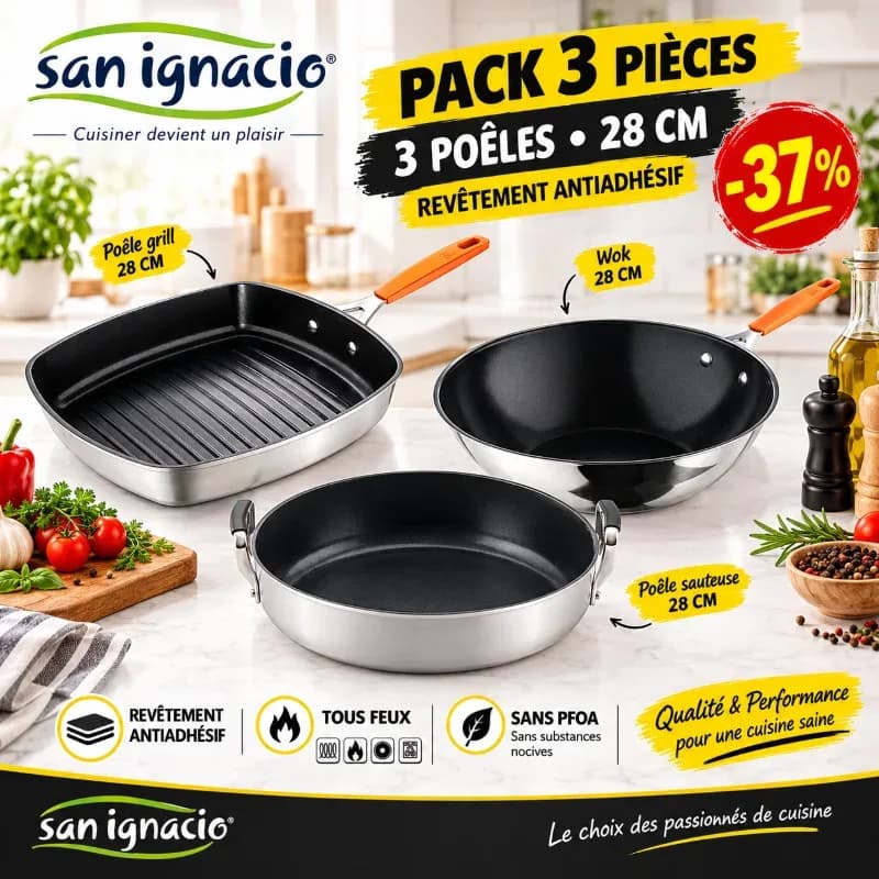 Lot de poêles Compact, 28 cm - SAN IGNACIO
