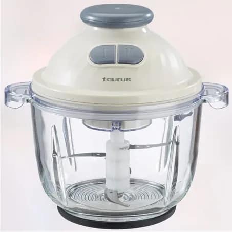 مفرمة لحم و الخضر الأنيقة Chopper Top Glass بحجم XXL شفرات من الفولاذ المقاوم للصدأ - TAURUS
