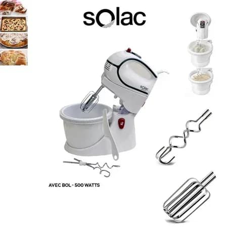 Batteur électrique à main avec bol, élégant et facile à utiliser - SOLAC