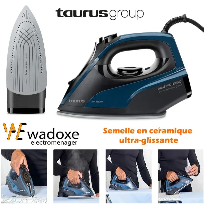 Fer à repasser vapeur professionnel, semelle céramique - TAURUS