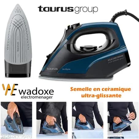 Fer à repasser vapeur professionnel, semelle céramique - TAURUS