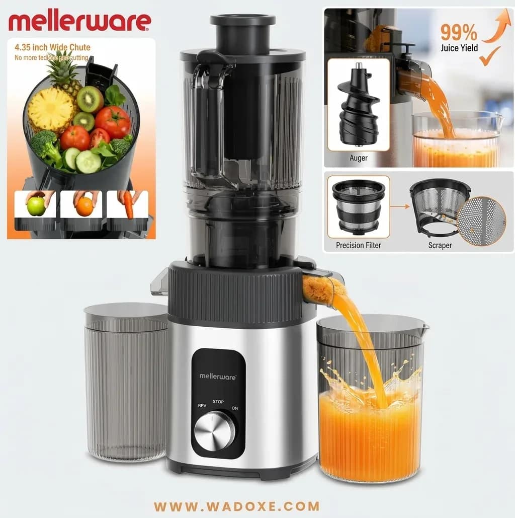 عصّارة Mellerware MSJ-902 بالاستخلاص البطيء