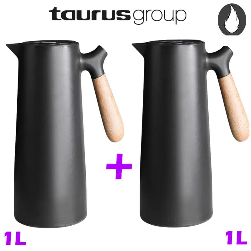 باقة 2 ترمس معزول للشاي والقهوة زجاجي من داخل - TAURUS
