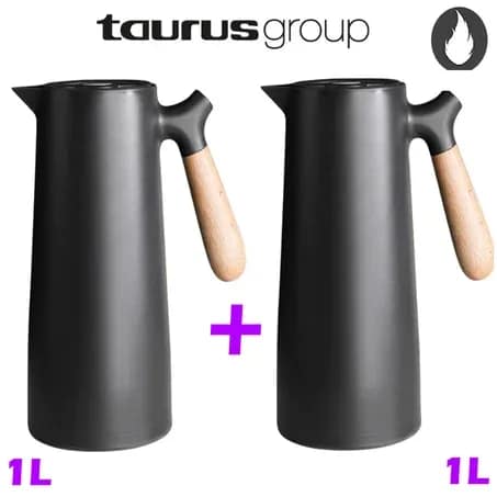 باقة 2 ترمس معزول للشاي والقهوة زجاجي من داخل - TAURUS